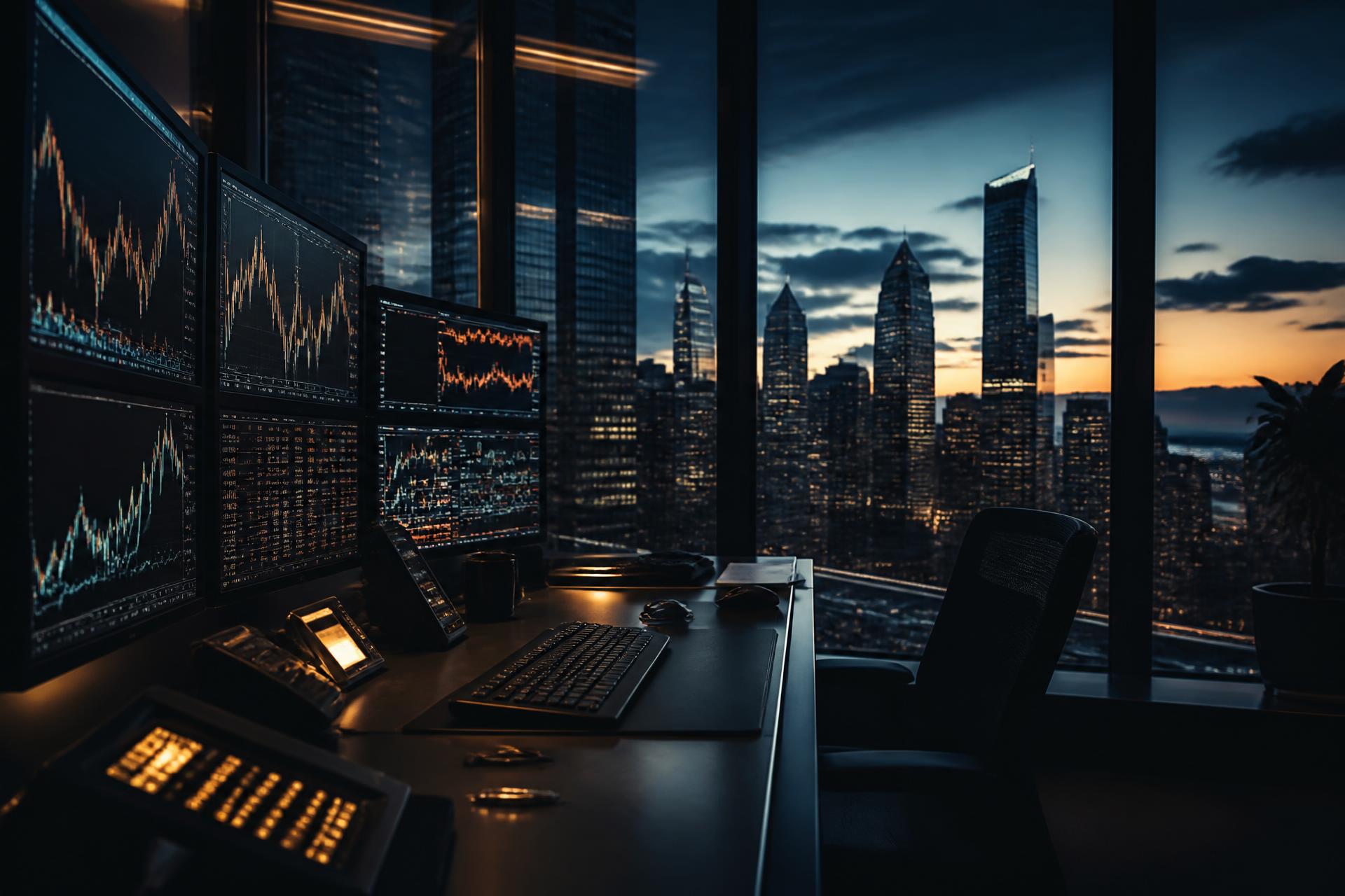 Acumen Securities Brokerage — trading floor at dusk
